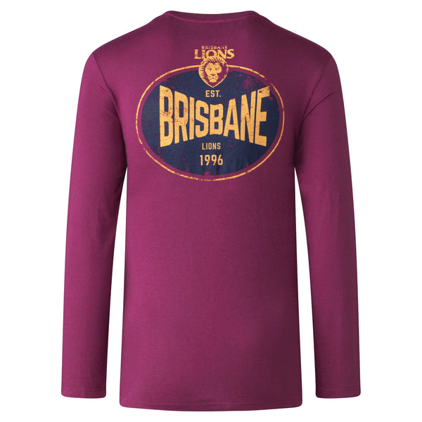 Brisbane Lions Mens Adults Supporter Long Sleeve Tee