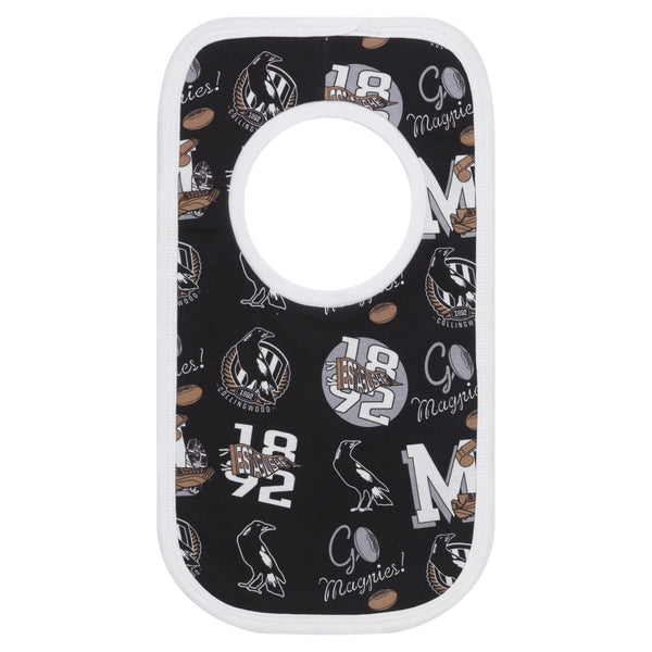 Collingwood Magpies Babies Infants 2 Pack Bib Set