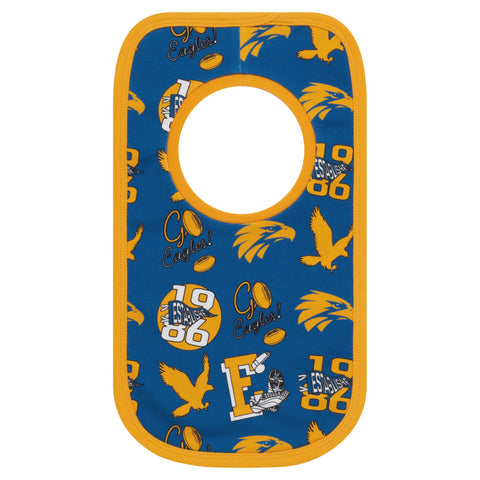 West Coast Eagles Babies Infants 2 Pack Bib Set