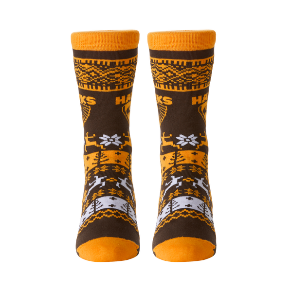 Hawthorn Hawks Mens Ugly Christmas Socks