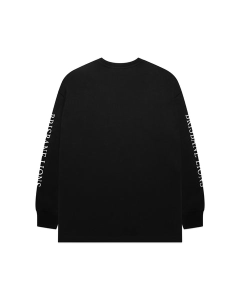 Brisbane Lions Mens Adults Wordmark Long Sleeve Tee