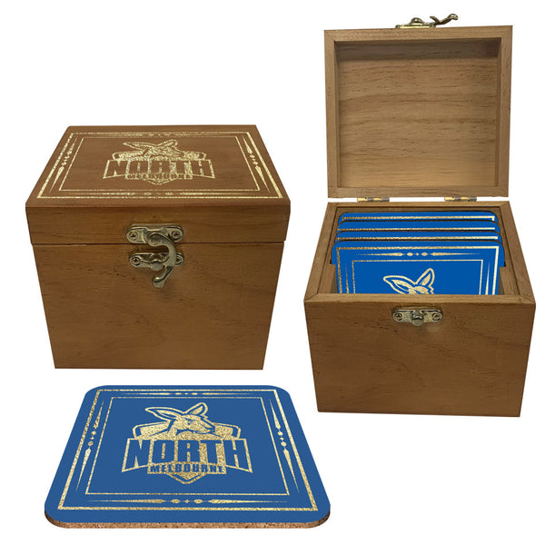 North Melbourne Kangaroos Set of 4 Cork Coasters in Box