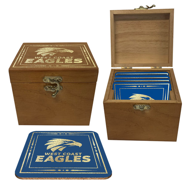 West Coast Eagles Set of 4 Cork Coasters in Box