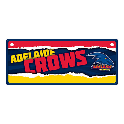 Adelaide Crows Tin License Plate 27cm x 11cm - Spectator Sports Online