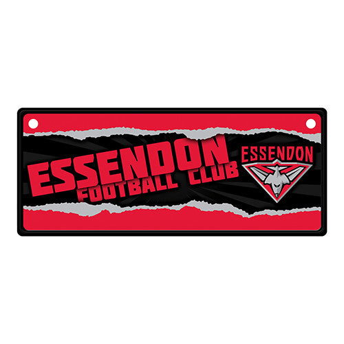 Essendon Bombers Tin License Plate 27cm x 11cm - Spectator Sports Online