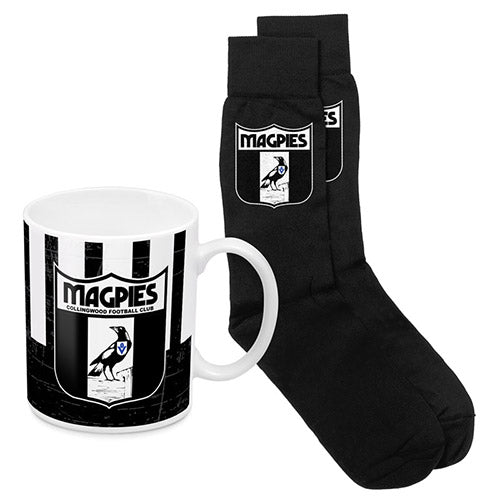 Collingwood Magpies Heritage Mug and Socks Pack