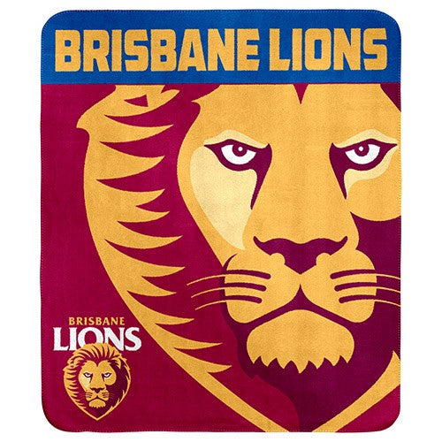 Brisbane Lions Polar Fleece Throw Rug Blanket