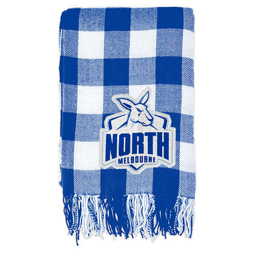 North Melbourne Kangaroos Tartan Throw Rug Blanket