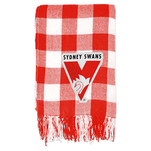 Sydney Swans Tartan Throw Rug Blanket