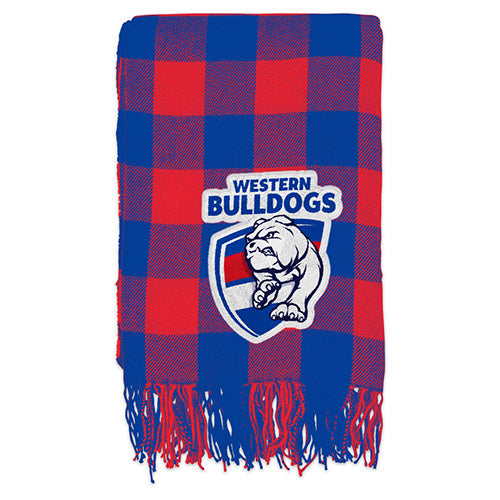 Western Bulldogs Tartan Throw Rug Blanket