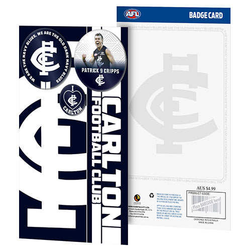 Carlton Blues 3 Badge Greeting Card
