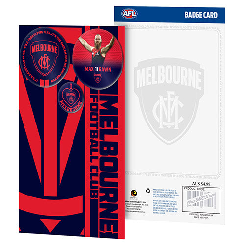 Melbourne Demons 3 Badge Greeting Card