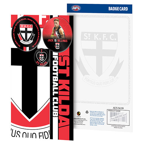 St Kilda Saints 3 Badge Greeting Card