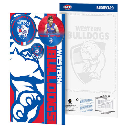 Western Bulldogs 3 Badge Greeting Card