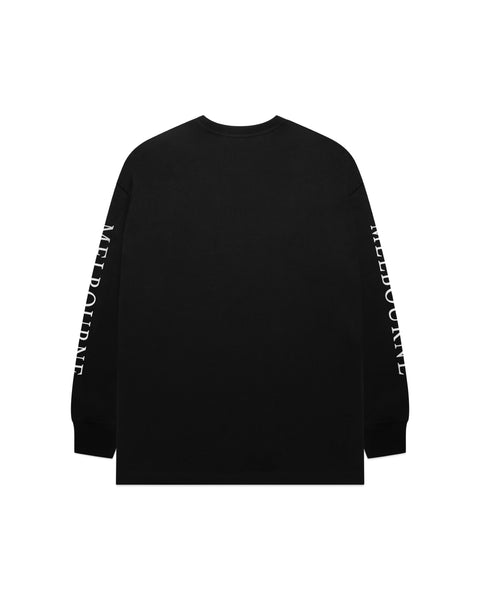 Melbourne Demons Mens Adults Wordmark Long Sleeve Tee