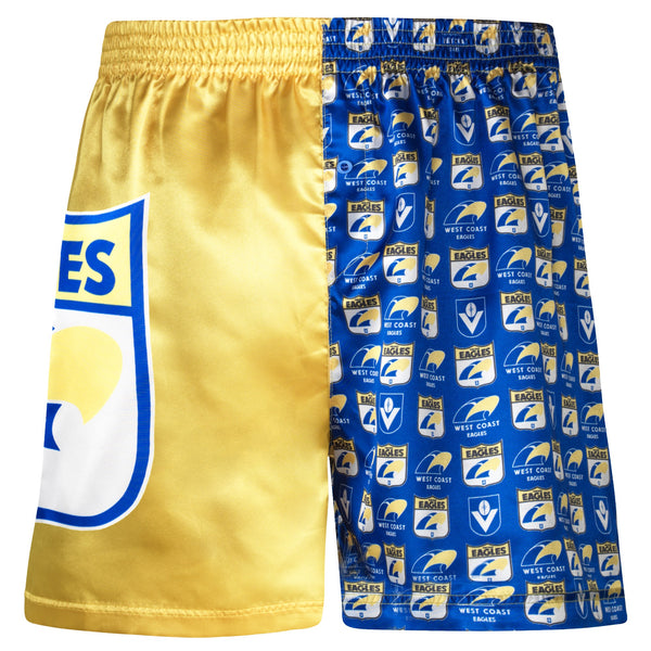 West Coast Eagles Mens Satin Boxer Shorts