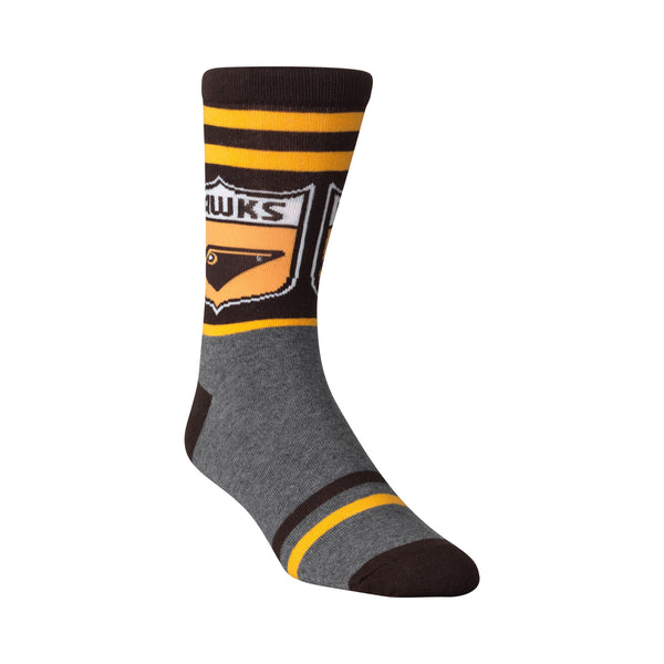Hawthorn Hawks Mens Adults Retro Satin Boxer Shorts and Socks Gift Pack