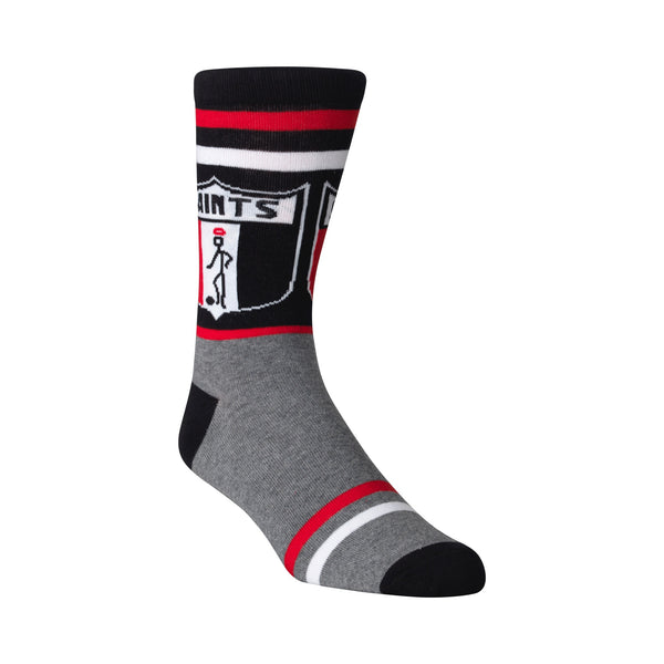 St Kilda Saints Mens Adults Retro Satin Boxer Shorts and Socks Gift Pack