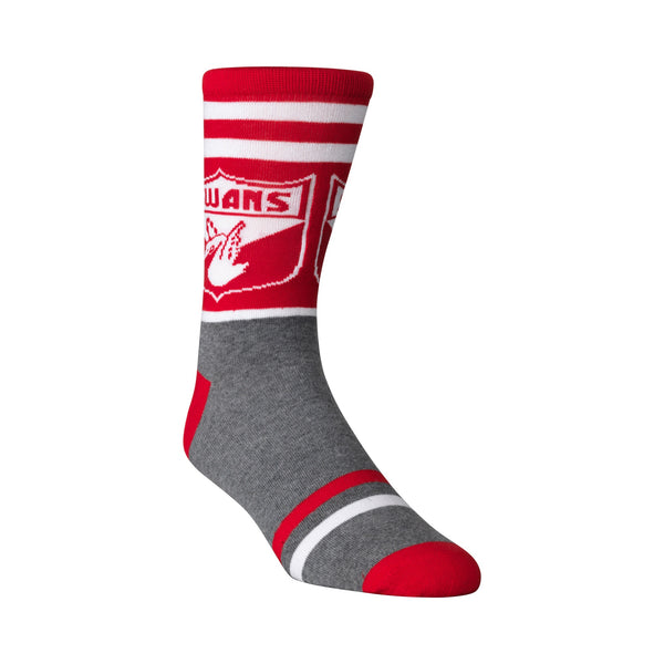 Sydney Swans Mens Adults Retro Satin Boxer Shorts and Socks Gift Pack