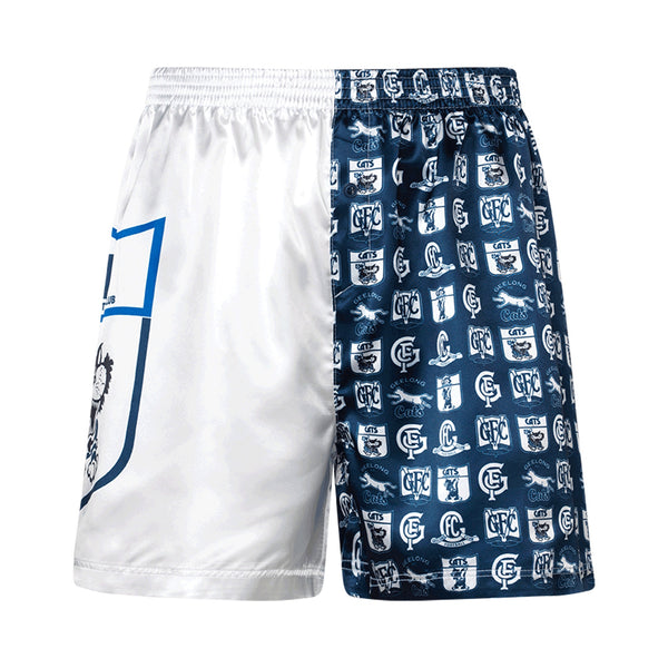Geelong Cats Mens Adults Retro Satin Boxer Shorts and Socks Gift Pack