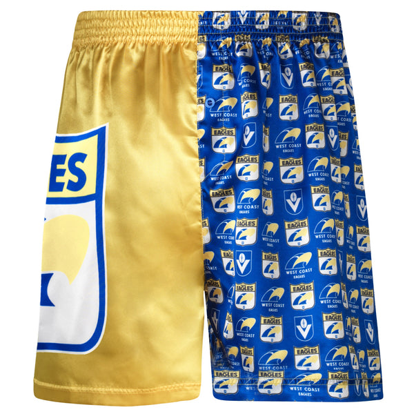 West Coast Eagles Youths Kids Satin Boxer Shorts