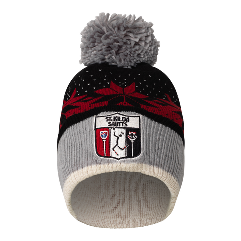 St Kilda Saints Adults Mens Winter Pom Pom Beanie