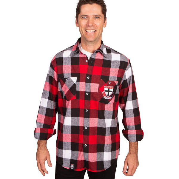 St Kilda Saints Mens Adults Lumberjack Flannel Shirt