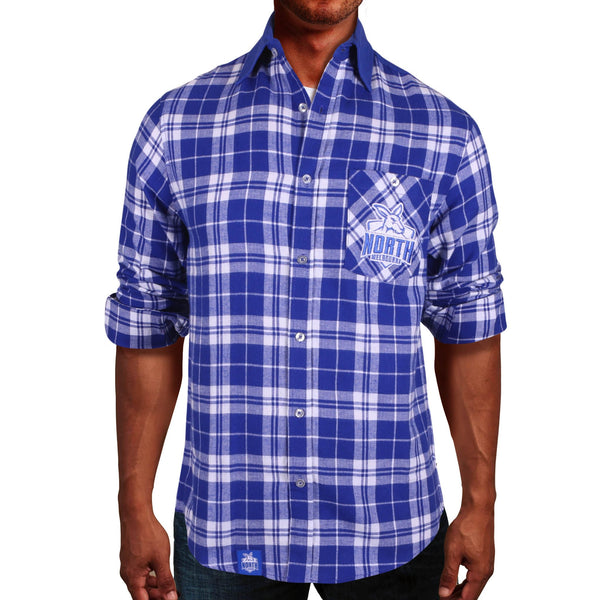 North Melbourne Kangaroos Mens Adults Ringbark Flannel Shirt
