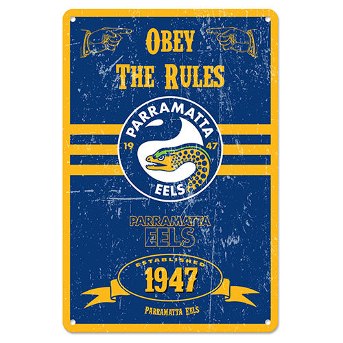 Parramatta Eels NRL Retro Metal Sign