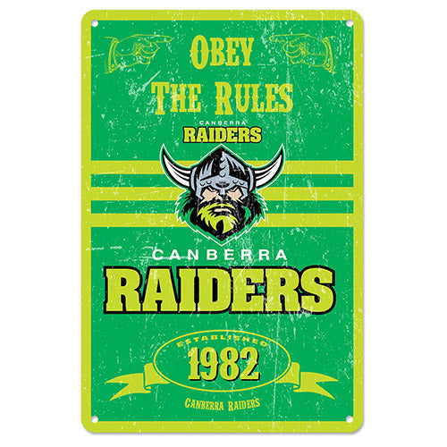 Canberra Raiders NRL Retro Metal Sign