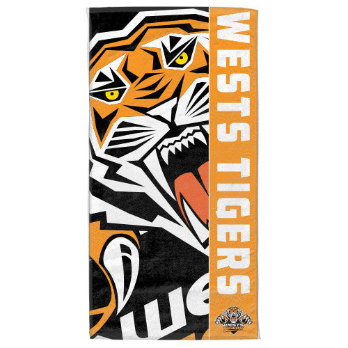 Wests Tigers Beach Bath Towel - Spectator Sports Online