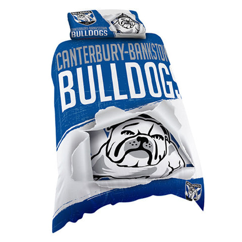 Canterbury Bulldogs Single Quilt Doona Cover Pillow Case Set - Spectator Sports Online