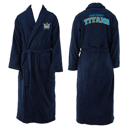 Gold Coast Titans NRL Mens Adults Long Sleeve Robe Dressing Gown