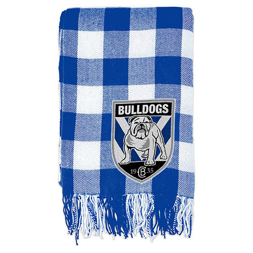 Canterbury Bulldogs Tartan Throw Rug Blanket