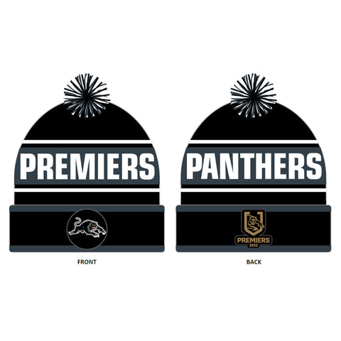 Penrith Panthers NRL 2022 Premiers Mens Adults Pom Pom Beanie