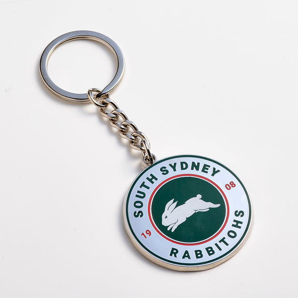 South Sydney Rabbitohs NRL Round Logo Keyring