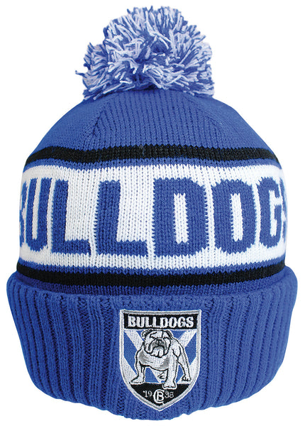 Canterbury Bulldogs NRL Striker Pom Pom Beanie
