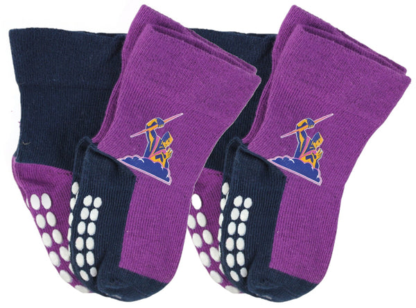 Melbourne Storm NRL Baby Infant Nonslip Crew Socks 2 pk