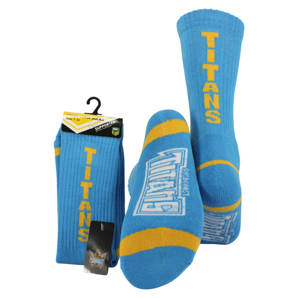 Gold Coast Titans NRL Full Terry Sport Crew Socks