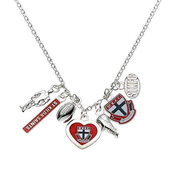 St Kilda Saints AFL Footy Charm Necklace