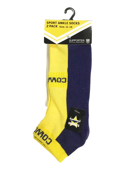 North Queensland Cowboys NRL High Performance Sport Ankle Socks 2pk