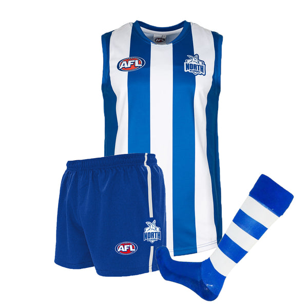 North Melbourne Kangaroos Kids Youths AFL Auskick Playing Pack Jumper Guernsey Shorts Socks