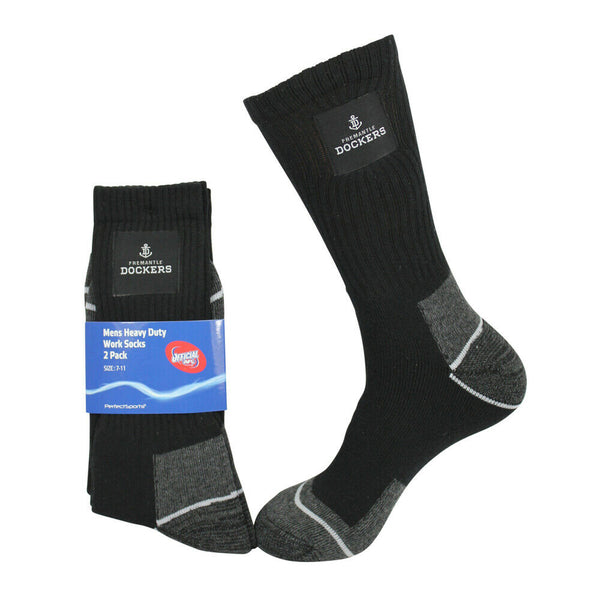 Fremantle Dockers Mens Heavy Duty Work Socks 2pk
